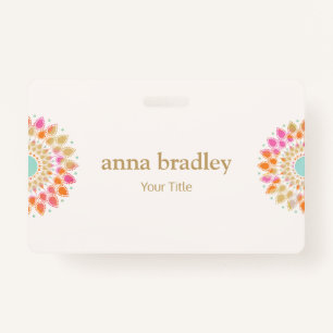 Kleurrijke Floral Lotus Flower Badge