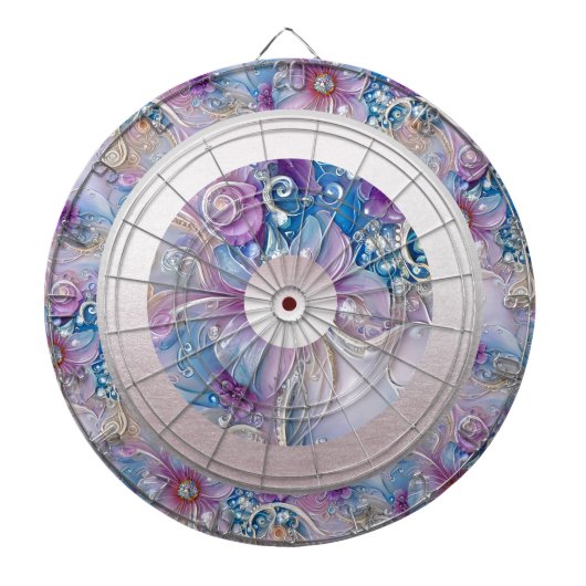 Kleurrijke Floral Pearly Pareltjes Dartboard Dartbord (Voorkant)