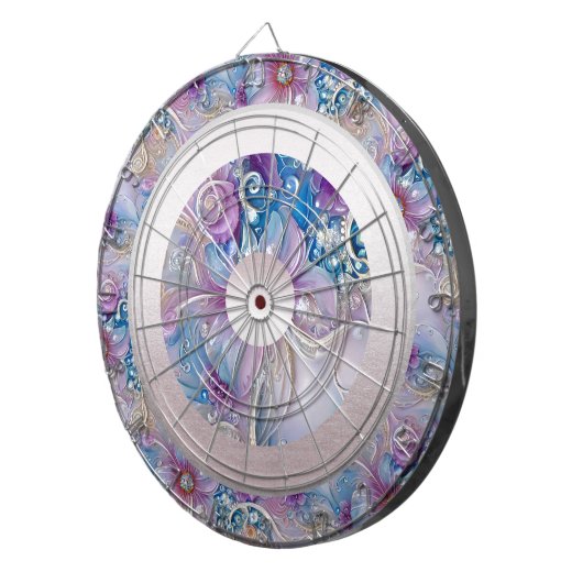 Kleurrijke Floral Pearly Pareltjes Dartboard Dartbord (Voorkant Rechts)