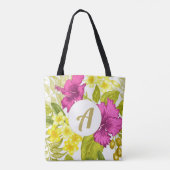 Kleurrijke Floral Print met Monogram Draagtas (Achterkant)