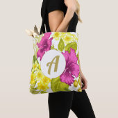 Kleurrijke Floral Print met Monogram Draagtas (Dichtbij)