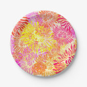 Kleurrijke Floral Spring Papieren Bordje (Voorkant)