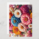 Kleurrijke Floral/Spring Zinnia/Roos Feestdagenkaart (Voorkant / Achterkant)