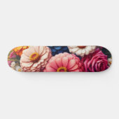 Kleurrijke Floral/Spring Zinnia/Roos Skateboard (Horizontaal)