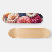 Kleurrijke Floral/Spring Zinnia/Roos Skateboard (Horizontaal)