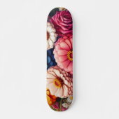 Kleurrijke Floral/Spring Zinnia/Roos Skateboard (Voorkant)