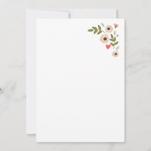 Kleurrijke Floral-Valentijn Kaart (Achterkant)