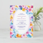 Kleurrijke Floral Wedding Kaart (Staand voorkant)