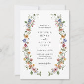 Kleurrijke Floral Wedding Kaart (Voorkant)