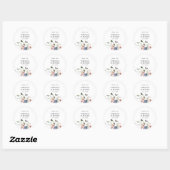 Kleurrijke Floral Wedding Ronde Sticker (Vel)