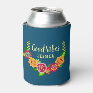 Kleurrijke Floral Wreath Modern Good Vibes Blikjeskoeler