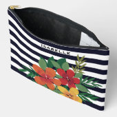 Kleurrijke Floral Zwart Wit Gestreept Gepersonalis Etui (Open)