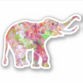 Kleurrijke florale collage cCute elephant Sticker (Voorkant)