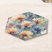 Kleurrijke florale kartonnen onderzetters (Schuin)