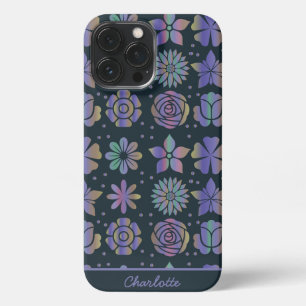 Kleurrijke florale naadloze patroon, gepersonalise iPhone 13 pro max hoesje