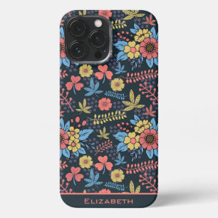 Kleurrijke florale naadloze patroon, gepersonalise iPhone 13 pro max hoesje