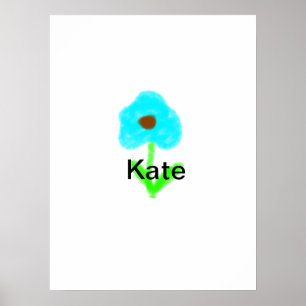 Kleurrijke florale waterverf voeg naamtekst toe poster