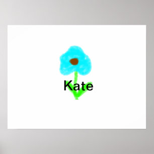 Kleurrijke florale waterverf voeg naamtekst toe poster