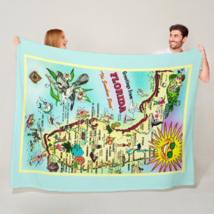 Kleurrijke Florida Groeten Fleece Deken