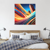 Kleurrijke Flow Art Comic Mode Canvas Afdruk (Insitu (Slaapkamer))