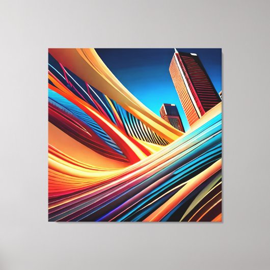 Kleurrijke Flow Art Comic Mode Canvas Afdruk (Voorkant)