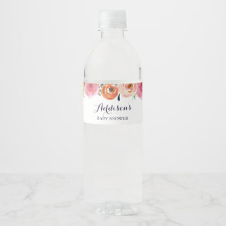 Kleurrijke Flower Baby shower Waterflesetiketten Waterfles Etiket