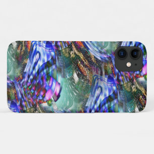Kleurrijke fluctuatie van virtueel afbeelding over iPhone 11 hoesje