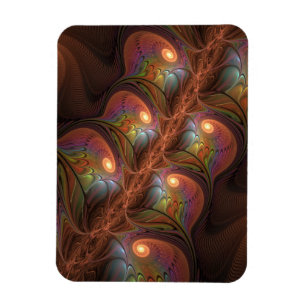 Kleurrijke fluorescerende abstracte moderne bruine magneet