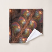 Kleurrijke Fluorescerende Abstracte Trippy Bruine  Bad Handdoek (Wasdoekje)