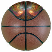 Kleurrijke Fluorescerende Abstracte Trippy Bruine Basketbal (Rechts)