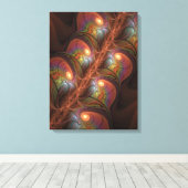 Kleurrijke Fluorescerende Abstracte Trippy Bruine Canvas Afdruk (Insitu (Houten vloer))