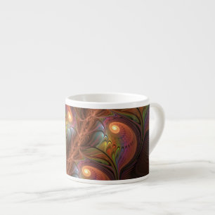 Kleurrijke Fluorescerende Abstracte Trippy Bruine Espresso Kop