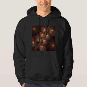 Kleurrijke Fluorescerende Abstracte Trippy Bruine  Hoodie