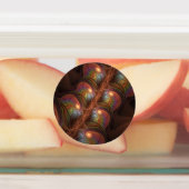 Kleurrijke Fluorescerende Abstracte Trippy Bruine Labels (Aangebracht)