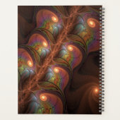 Kleurrijke Fluorescerende Abstracte Trippy Bruine Planner (Achterkant)