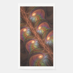 Kleurrijke fluorescerende abstracte trippy bruine servet