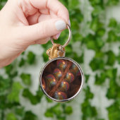 Kleurrijke Fluorescerende Abstracte Trippy Bruine Sleutelhanger (Hand)