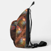 Kleurrijke Fluorescerende Abstracte Trippy Bruine Sling Bag (Rechts)