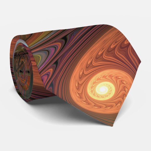 Kleurrijke Fluorescerende Abstracte Trippy Bruine Stropdas (Opgerold)