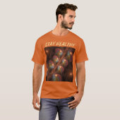 Kleurrijke Fluorescerende Abstracte Trippy Bruine T-shirt (Voorkant volledig)