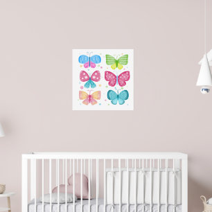 Kleurrijke Flutter-vrienden Poster