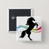 Kleurrijke fok vierkante button 5,1 cm (Voorkant /achterkant)