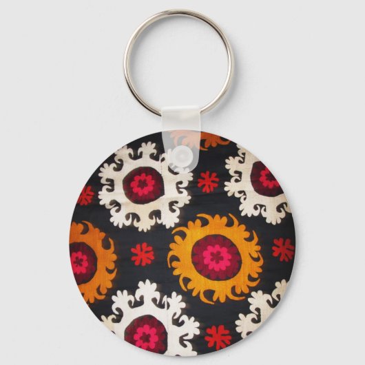 Kleurrijke  Folk Art Fabric Sleutelhanger (Voorkant)