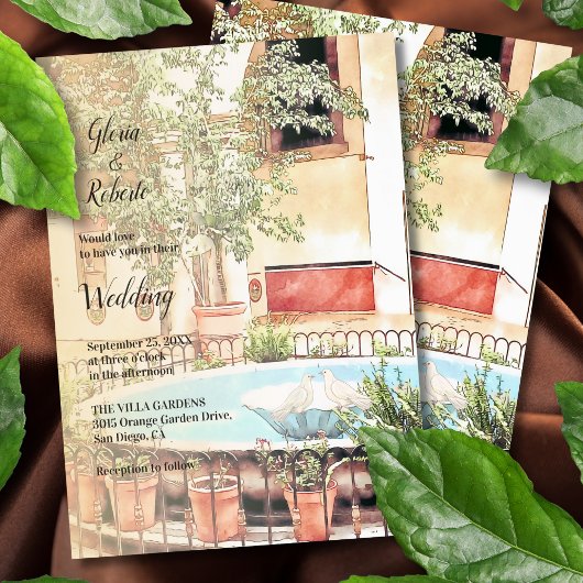 Kleurrijke Fontein & Tortelduifjes Mexicaanse brui Kaart