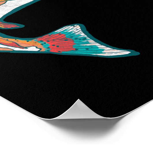 kleurrijke forel Vist Retro visgrafisch Poster (Hoek)