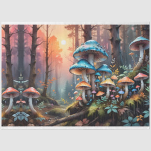 Kleurrijke Forest Mushroom Art I Tissuepapier