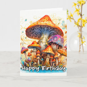 Kleurrijke Forest Mushroom Illustratie Kaart