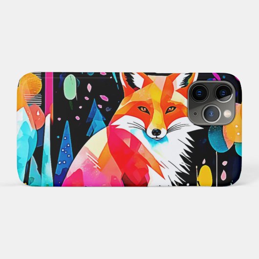 Kleurrijke Fox Abstracte kunst Case-Mate iPhone Case (Achterkant (horizontaal))