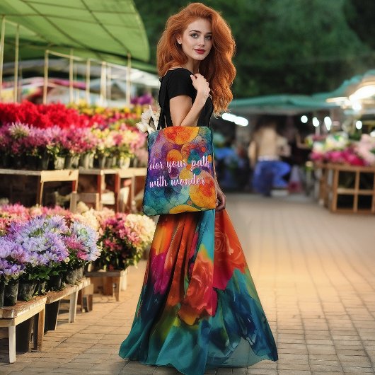 Kleurrijke Fractal Art Canvas tas Solar Drift