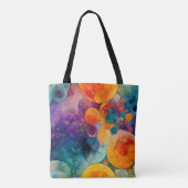 Kleurrijke Fractal Art Canvas tas Solar Drift (Achterkant)